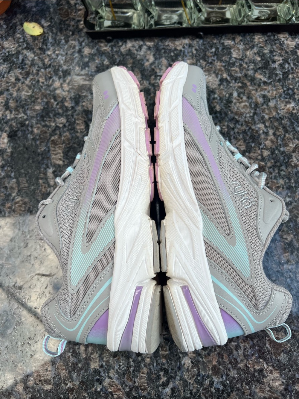 Ryka Impress Women's Athletic Sneakers in Taupe with Mint Accents - Picture 6 of 10